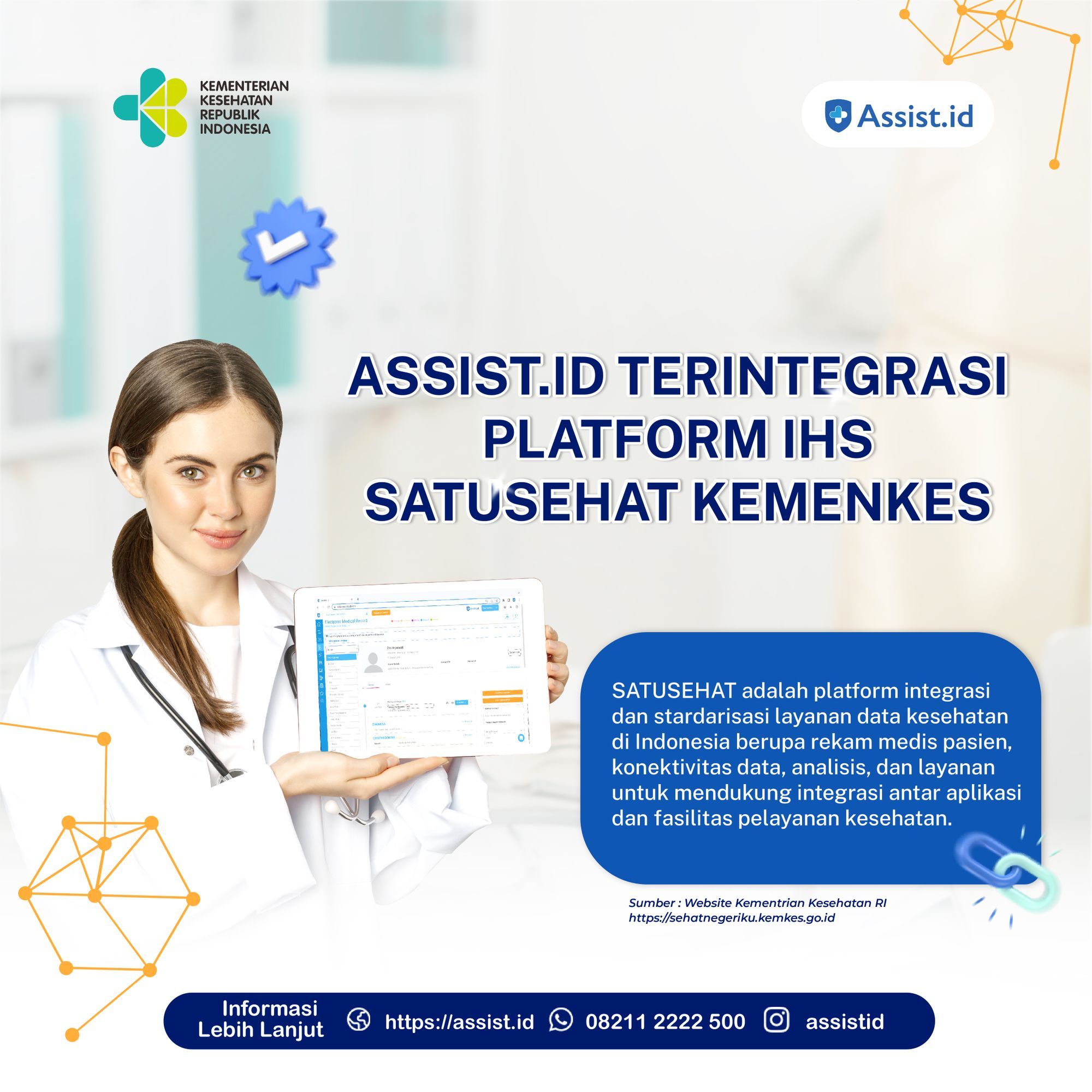 Kemenkes Luncurkan Platform SATUSEHAT, Assist.id Menjadi SIM yang Terintegrasi Satu Data